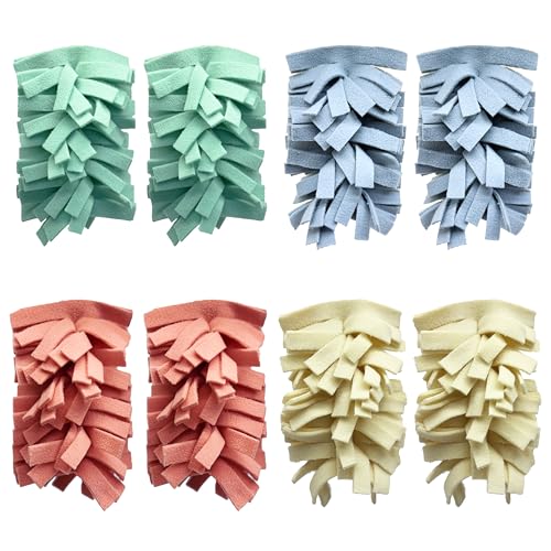 8 Pack 6 Layer Fleece Duster Refills for Swiffer Hand Duster, Zero Waste, 360-degree Cleaning，Reusable and Washable Replacement Dusters for Cleaning Ceiling Fan Hardwoods and Furniture(Multicolour) - color: Light Color