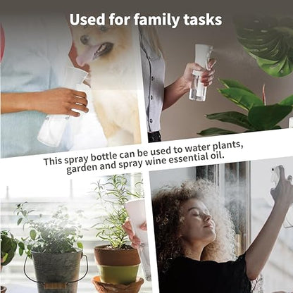 Continuous Spray Bottle for Hair-6.76OZ/200ML,Continuous Mister Empty Spray Bottles,Ultra Fine Mist Water Sprayer for Hairstyling, Cleaning, Plants, Pets, Barbers, Salons(2PCS)