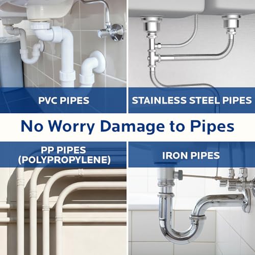 Sink and Drain Cleaner Powder Kit: Fast-Acting Clogged Pipe Opener for Kitchen Bathroom Pipes and Floor Drains - Drain Clog Remover for Routine Home Plumbing Maintenance (4 pack) - size: 4 pack