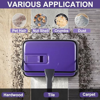 Carpet Sweeper Manual - Floor Sweeper for Home Office, 6.7 Inch Width