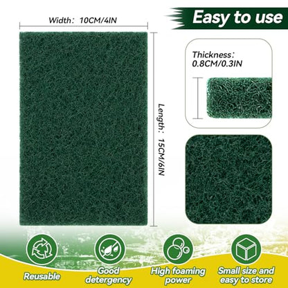 MAQIHAN Heavy Duty Scouring Pad - 10PCS Scouring Pads for Heavy Duty Cleaning Scrubbing Pads for Kitchen Bathroom Household Cleaning Dish Scrubber Scrub Sponges for Oven Barbecue Grill Bathtub