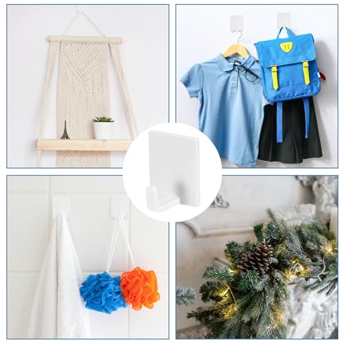 Teenyyou 36 Pcs White Wall Hook Set,Include 24pcs Hanging Hook,12pcs Broom and Mop Holder Wall Mounted for Bathroom,Kitchen,Office,Outdoor and Indoor Tool Organizer