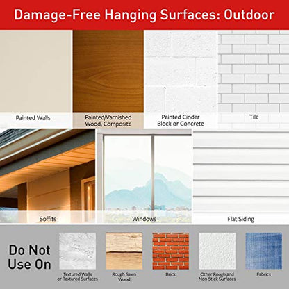 Command Hooks, Black, 3 lb Capacity | Outdoor | Water-Resistant Strips | 2-Hooks 4-Strips | Damage-Free - size: Medium (Pack of 2), style: Outdoor Hooks