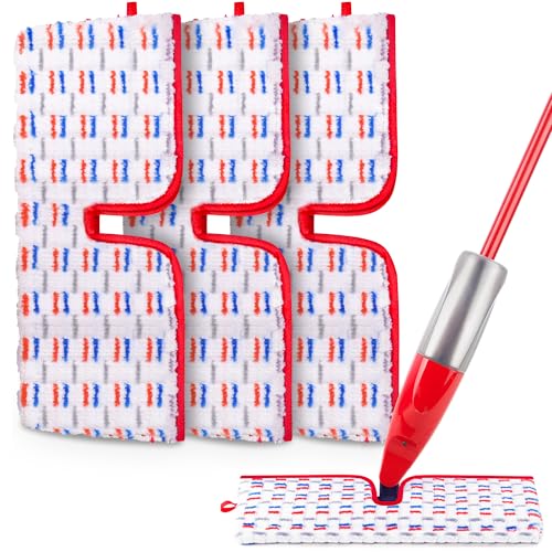 Microfiber Mop Pads Compatible with O-Cedar Promist MAX Spray Mop, Reusable Mop Refills Pads Mop Heads Replacement Thicken Microfiber Pads Wet Dry Pads Dual-Sides Use for Floor Cleaning(3 Pack) - size: 3 PACK