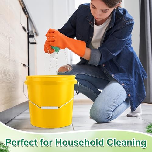 Tioncy 10 Pcs 2 Gallon Plastic Bucket with Lid Heavy Duty 2 Gallon Bucket Pail with Lid Handle for Storage Container Home Household Cleaning (Yellow) - color: Yellow