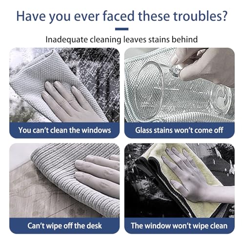 Pack of 5 Thickened Microfiber Shop Towels Reusable Lint Free Streak Free Absorbent Dust Cloth for Glass Mirror Cars Kitchens Home Automotive Mechanic Garage Cleaning