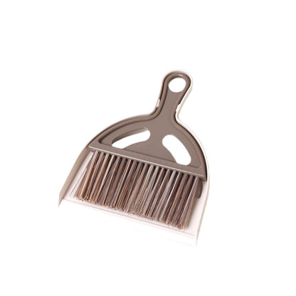 Mini Small Broom and Dustpan Set Small Dusting Brush for Camping, Tables, Desks, Keyboards, Window Cracks, Trash, Pets, and Other Cleaning Tools (Brown) - color: Brown