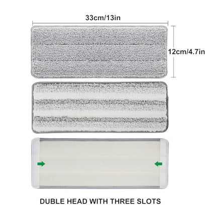 Flat Mop Pads, 5 Pack 13" X 4.9" Flat Mop Microfiber Mop Head/Refill/Pad, Washable Squeeze Cleaning Mop Pads Replacement Heads - White and Grey… - color: 5 Pack - White and Grey