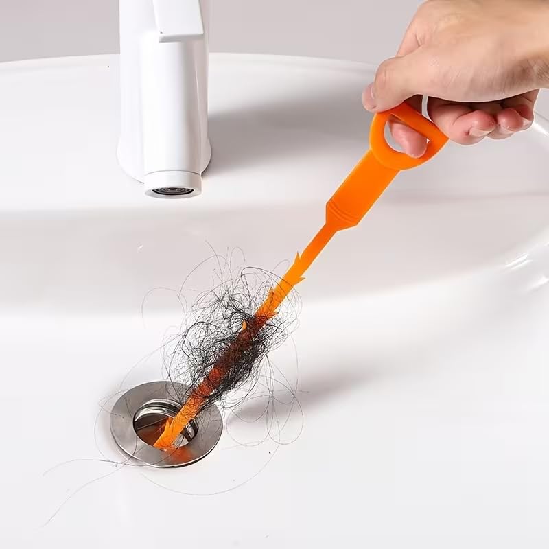1 Pack Drain Snake Clog Remover, 20 Inch Flexible Hair Remover Tool Drain Hair Remover Easy Use Sink Clog Remover Shower Drain Cleaner Tool for Bathroom Kitchen Tub Pipe Cleaning