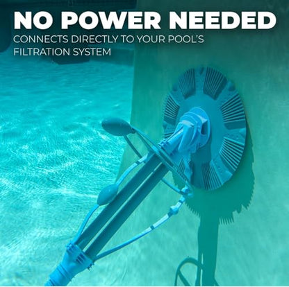 XtremepowerUS Automatic Pool Cleaner Sweeper Vacuum Pool Cleaner Sweep High Flow Side Suction Wall Climb In-Ground/Above Ground Swimming Pool with Hose Suction Set (Blue) - color: Blue