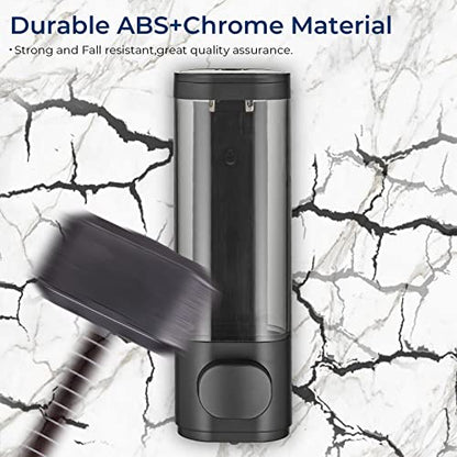 Pollock Shampoo and Conditioner Dispenser Wall Mounted, Shower Soap Dispenser 2 Chamber No Drill, Shampoo Dispenser for Shower, Body Wash Dispenser for Bathroom, Large Capacity, (Black 1 Chamber) - color: Black 1 Chamber