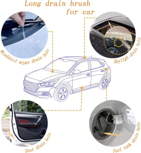 2 Pack 80 Inch Extra Long Flexible Pipe Cleaner Brush, Drain Cleaner Tool for Fridge, Sink Hose, Aquarium Tube, Car Sunroof Drain Cleaning Brush. - color: 80 Inch