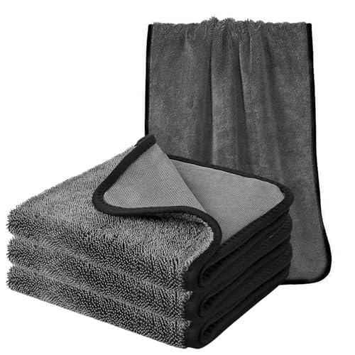 Shower Cleaning Cloths - 3pcs Super Absorbent Microfiber Bath Towels for Effortless Cleaning of Windows, Bathroom, Car & Home Toilet - Must-Have!（15.7x23.6in - color: Grey, size: 15.7x23.6in