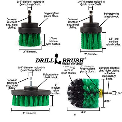 Crock Pot Scrubber - Cast Iron Skillet - Cleaning Supplies - Drill Brush Kitchen Cleaning Kit - Cutting Board, Stove, Sink, Counter-Top, Baseboard, Trash Can, Tile and Flooring - Grout Cleaner - color: Green
