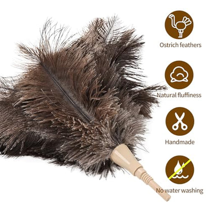 Extendable Cleaning Duster 94 Inch - Long Telescoping Ostrich Feather Dusters with Stainless Steel Extension Pole for High Ceiling Fan, High Ceilings,Roof Dusting - color: Natural-94in-stylee