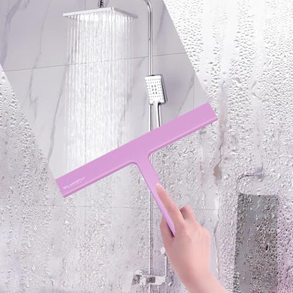 Silicone Rubber Blade Shower Squeegee 9" in Width Window & Car Squeegee - Pink - color: Pink, size: 9 Inches