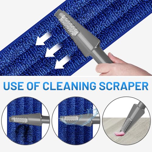 Microfiber Hardwood Floor Mop - Spray Mop with 4 Washable Pads | Wet Dry Use Mop, For Tile Wood Laminate Vinyl Marble Multi-Surface, 500+ ML Refillable Bottle, 360° Swivel Head, Dark Blue - color: Dark Blue