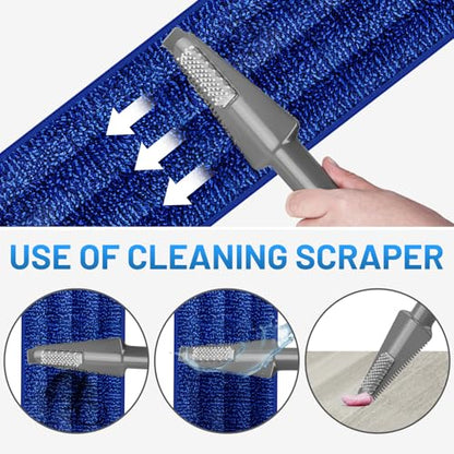 Microfiber Hardwood Floor Mop - Spray Mop with 4 Washable Pads | Wet Dry Use Mop, For Tile Wood Laminate Vinyl Marble Multi-Surface, 500+ ML Refillable Bottle, 360° Swivel Head, Dark Blue - color: Dark Blue