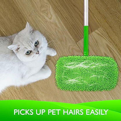 Reusable Microfiber Mop Pads Compatible with Swiffer Sweeper- 8 Pack Dry Sweeping Cloths & Wet Mopping Cloths - Washable Wet Pads Refill for Mopping Floors (Mop is not Included) - color: 8 Pack (Green)