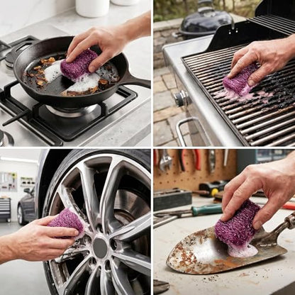 SteadMax 60 Steel Wool Soap Pads, Pre-Soaped Metal Scouring Pads for Easy Cleaning of Pots, Pans, Ovens and Dishes (60 Pack) - size: 60 Pack
