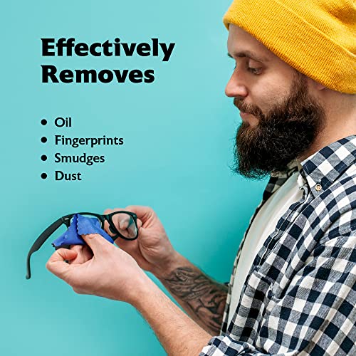 Purity Microfiber Lens Cleaning Cloth - Machine Washable, Lint-Free Microfiber Cloth- Cleans Eyeglasses, Screens, Lenses, Phones and Other Delicate Surfaces - Made in USA - 6 Pack, Dark Blue - color: Dark Blue
