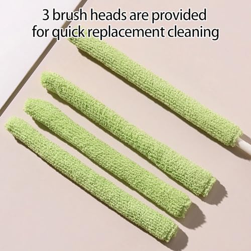 Long Handle Gaps Brush with 3 Replaceable Head for Tight Space MultiSurface Remover Household Cleaner Tool