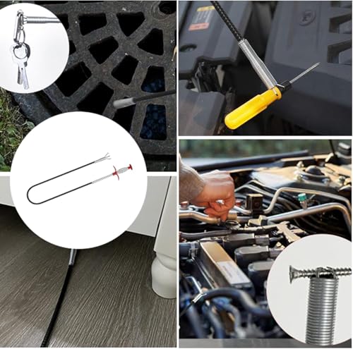 Drain Snake 116 Inch Flexible Claw Grabber Tool with 4 Claws Bendable Hose - Flexible Grabber Claw Pick Up Reacher Tool for Clogged Drains Opener Cleaning - color: 116inch