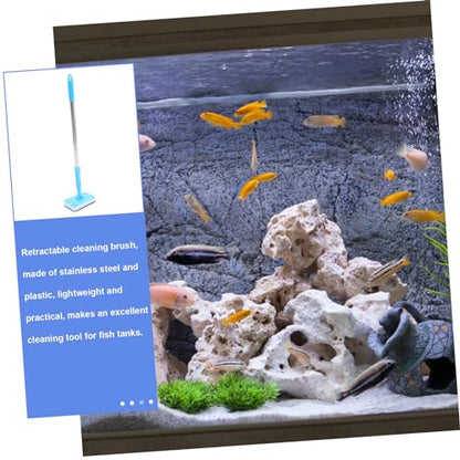 Toyvian Adjustable Long Handle Aquarium Cleaning Brush Versatile Fish Tank Scraper Tool for Glass Cleaning and Design for Easy Maintenance