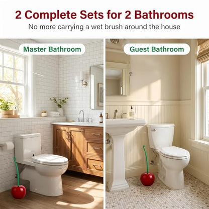 Toilet Bowl Brush with Holder Set: 360°Under Rim Toilet Scrubber 2pcs for Daily Home Cleaning-removes 99% of Stains in 30 Seconds with Zero Residue