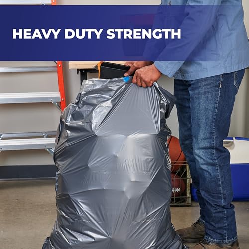 Hefty Steelsak Heavy Duty Large Trash Bags, Gray, Unscented, 39 Gallon, 30 Count - size: 30 Count (Pack of 1)
