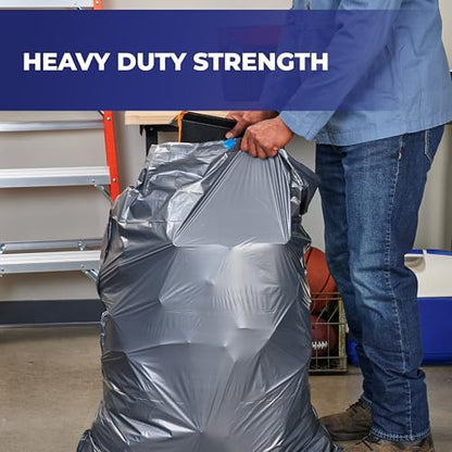 Hefty Steelsak Heavy Duty Large Trash Bags, Gray, Unscented, 39 Gallon, 30 Count - size: 30 Count (Pack of 1)