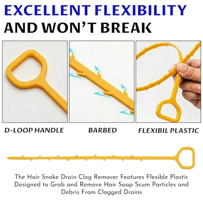 Drain Clog Remover, Drain Snake Hair Tool 20 inch Flexible Sink Drain Cleaner for Shower, Kitchen Pipe Unclogger, Plumbing Snake Hair Clog Remover Tool - style: 1 Pack