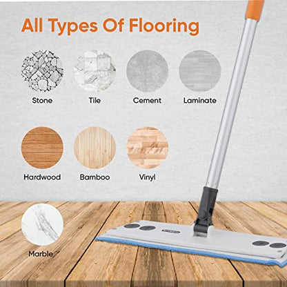 Superio Microfiber Mop Replacement Head, 16 inch Damp Mop Pad Refill for Miracle Mop Dusting and Spray Mop, attaches to Velcro mop(2 Pack) - size: Mop+Dust Pads