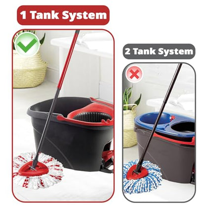[2026 New Version] Mop Head Replacement - 40% More Cleaning Power, 3 Pack Spin Mop Replacement Head for Easy Wring 1-Tank System, Easy Cleaning, Microfiber and Machine Washable - size: 1-TANK 40% Mop Head (3pcs)