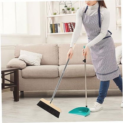 Hemobllo Long Handle Soft Bristle Floor Cleaning Broom Static Dust Sweeper for Home Kitchen Garbage Sweeping Tool with Easy Screw Assembly