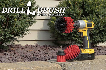 Drill Brush – Drill Brush Power Scrubber - Drill Brush Attachment for Cleaning - Power Scrubber Drill Brush - Nylon Drill Brush - Grout Drill Brush - Drill Scrubber Attachment - Drill Brush Set - color: Red