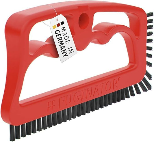 Fuginator Scrub Brush for Tile and Grout: Stiff Nylon Bristle Scrubbing Brush - Bathtub and Shower Scrubber for Floor Joints and Tile Seams - Cleaning Brush (Red/Black) - color: Red/Black