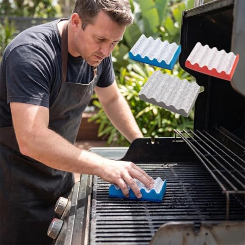 1Pc Heavy-Duty Dual-Sided Scrub Pads， with Coarse Grit & Non-Scratch - Rust-Resistant， for Outdoor Grill, Kitchen Sink Cleaning, Metal Griddle Cookware - color: Black
