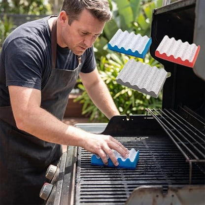 1Pc Heavy-Duty Dual-Sided Scrub Pads， with Coarse Grit & Non-Scratch - Rust-Resistant， for Outdoor Grill, Kitchen Sink Cleaning, Metal Griddle Cookware - color: Black