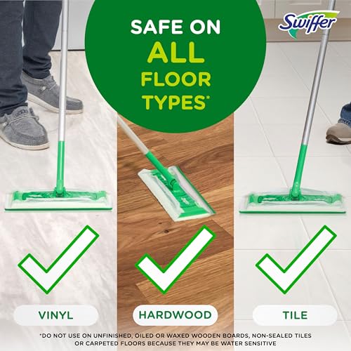 Swiffer Sweep + Mop, Wet Pads Refill, Floor Cleaner for Dirt, Dust, Hair, Cleaning Cloths for Mopping Home, Bathroom, Kitchen, All Purpose Multi-Surface Floor Wipes, Lavender, 12ct - size: 12 Count (Pack of 1)