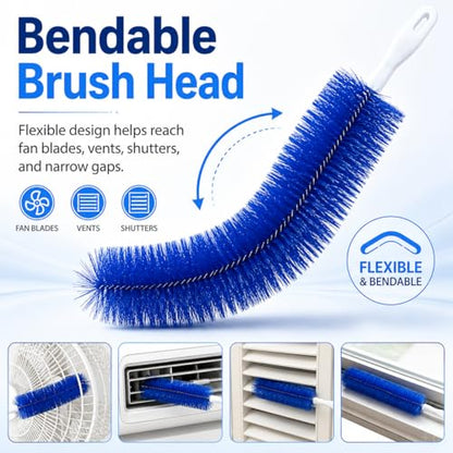 Fan Cleaning Brush, Bendable Microfiber Head,Reusable Dust Remover, Fan Cleaning Brush Duster for Air Conditioning Shutters, Ceiling Fan Blades, Air Vents, Curtains ，4PC*MAX - color: 4pc*max