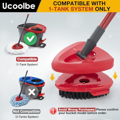 2 Pack Upgraded Spin Mop Scrub Brush Replace Head Compatible with O Cedar EasyWring 1 Tank System, Scrubber mop Head Attachment, More Layers of Bristles for Bathroom, Deck, Kitchen - size: Upgraded 1-Tank Scrub Brush(2pcs)