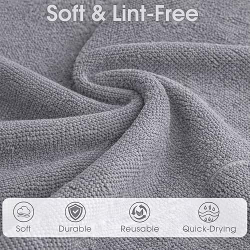 Microfiber Cleaning Cloth Roll - 100 Pack Tear Away Microfiber Paper Towels, Reusable, Washable, Scratch-Free, Kitchen Towels for Car, Home, Kitchen, Glass, Dishes(Cloud Gray) - color: Cloud Gray