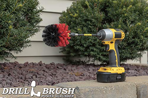 Outdoor Cleaning Supplies - Garden and Patio Refreshing Tool - Outdoor Rug Scrub Brush - Bird Bath Cleaning Tool - Garden Statues Cleaning Kit - Concrete Cleaner - Headstone Restoration Cleaning Kit - color: Red