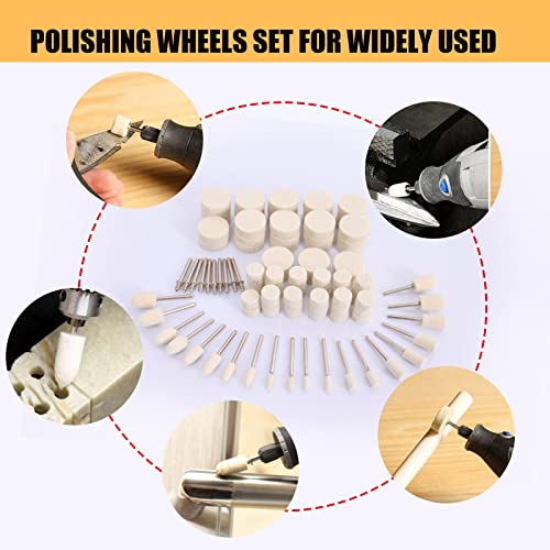 100PCS Polishing Buffing Wheel for Dremel Polishing Kit, Polishing Wheel for Dremel Tool Accessories, with 1/8" Shank for Buffing Wheels