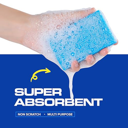 SCRUBIT 48-Count Sponges Kitchen for Dishes Cleaning - Non-Scratch Dish Scrub Sponge - Packaging May Vary, Natural Cellulose Kitchen Sponges