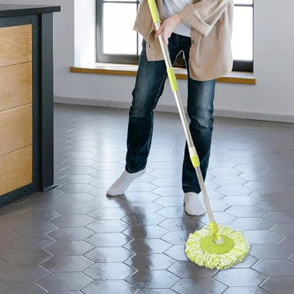 Spin Mop Replacement Handle 360 Degree Spin Mop Pole Handle Replacement Rotating Telescopic Stick for Mop Head, Ideal for Home and Household Cleaning - color: Green, style: Stainless Steel Disc