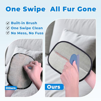 GRENTY 2 PCS Pet Hair Removal Glove for Dogs & Cats, Upgraded Five-Finger Electrostatic Magic Brush Pet Hair Remover, Pet Hair Removal Tools for Clothing, Carpet, Sofa Gaps, Car Seat