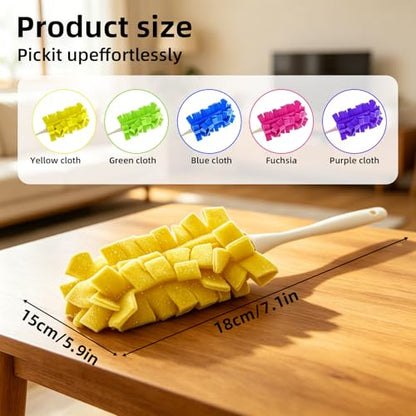 Reusable Duster Refills for Swiffer, 2026 New Washable Heavy Duty Duster Pads, 360° Cleaning Pads for Fan, Window, Blinds, Furniture, Floor (5 pcs) - color: 5 Pcs