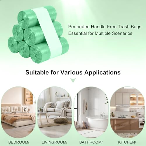 Drawstring Trash Bag 100PCS, Leakproof Small Trash Bags, Unscented Small Garbage Bags, 15 Liter Mini Wastebasket can Liners for Office Bedroom Bathroom, Green - color: 100Green